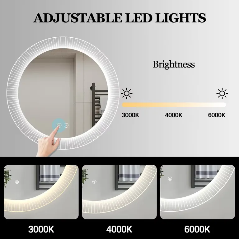 מראת LED עם מסגרת אקרילית שקופה