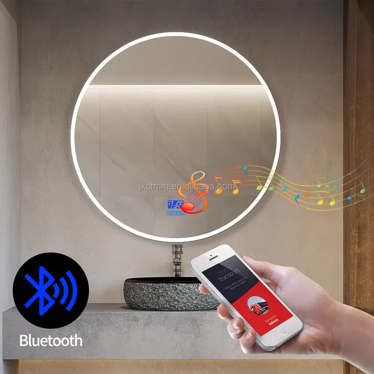 מראת LED עם מסגרת אלומיניום חלקה ותאורת COB