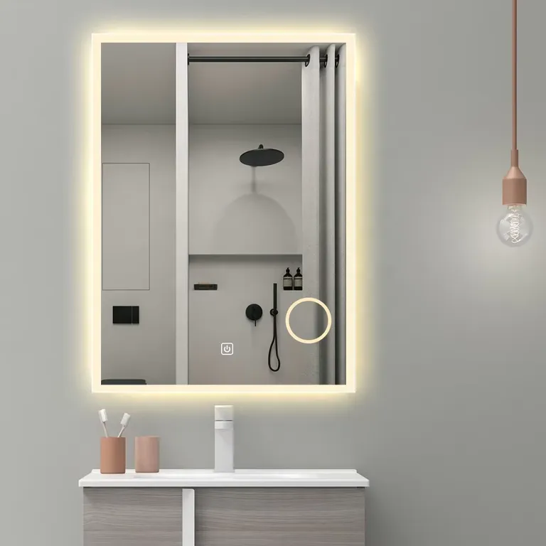מראת LED מודרנית עם תאורה אחורית לשידת איפור