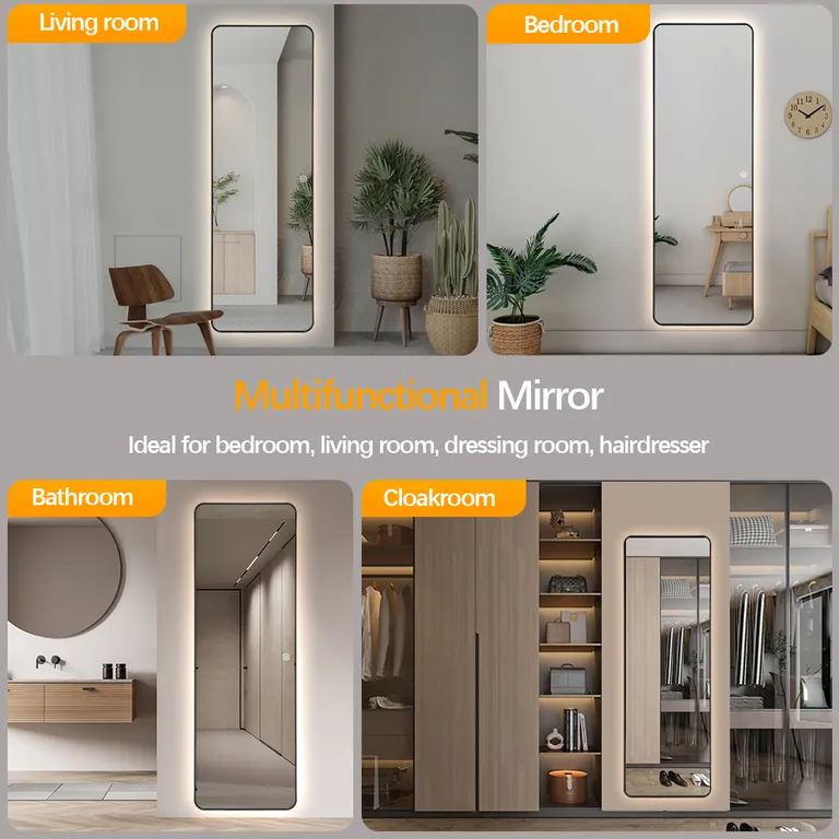 Aluminum Frame LED Full Length Mirror