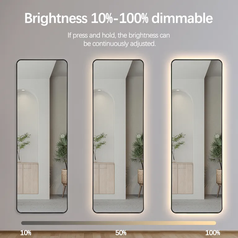 Aluminum Frame LED Full Length Mirror