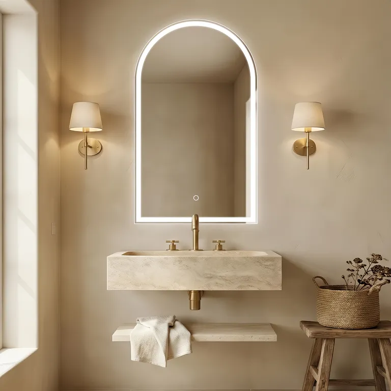 Arch Backlit LED Mirror Cabinet Bathroom Vanity
