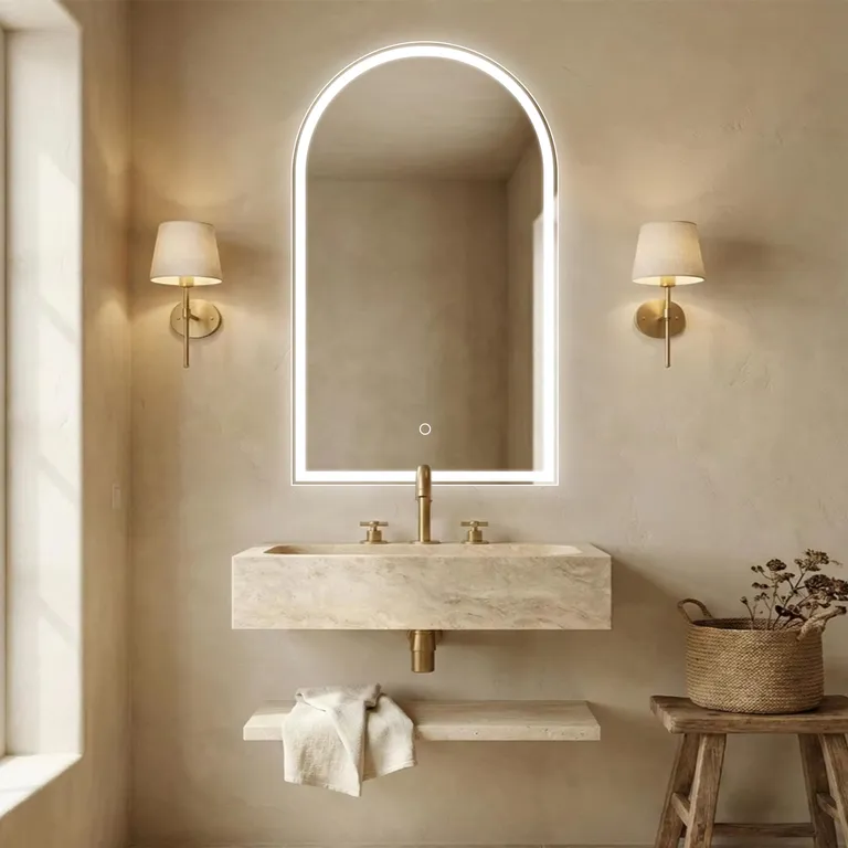 Arch Backlit LED Mirror Cabinet Bathroom Vanity