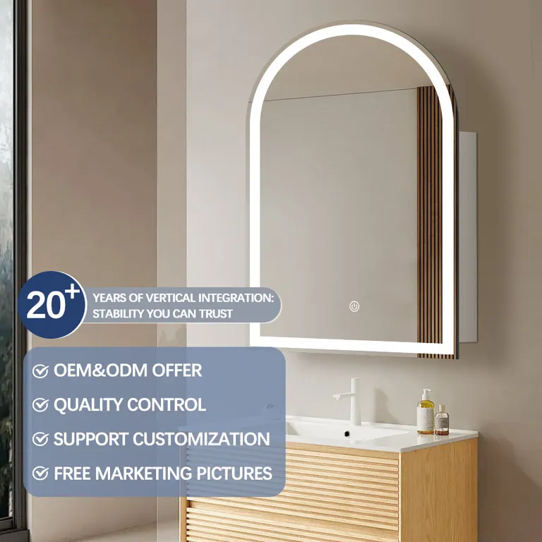 Arch Backlit LED Mirror Cabinet Bathroom Vanity
