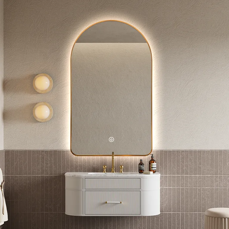 Arched Backlit LED Bathroom Mirror with Touch Dimming 