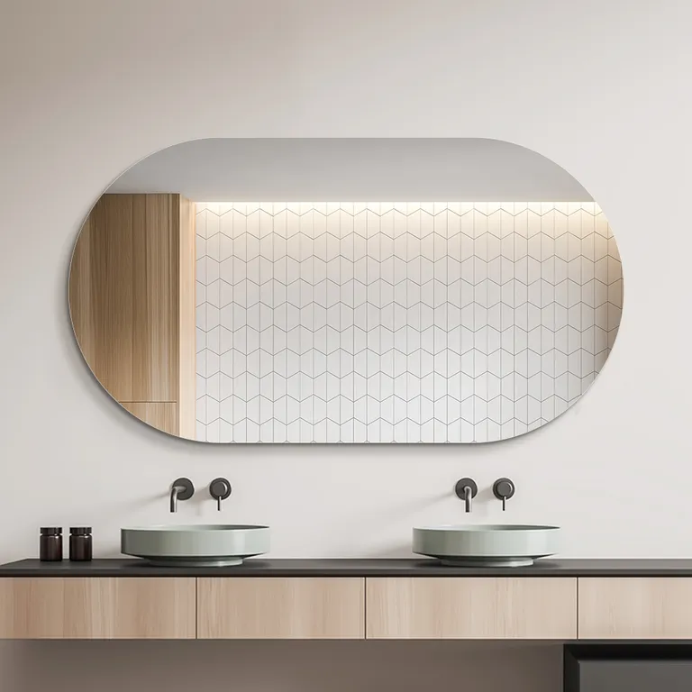Capsule Stadium-Shaped Wall-Mounted Bathroom Mirror