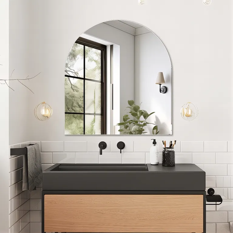 Frameless Arch Wall-Mounted Bathroom Mirror