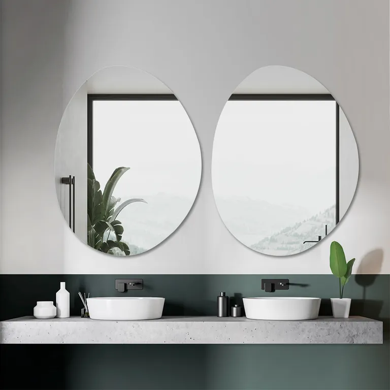 Specchio da bagno irregolare lucidato senza cornice