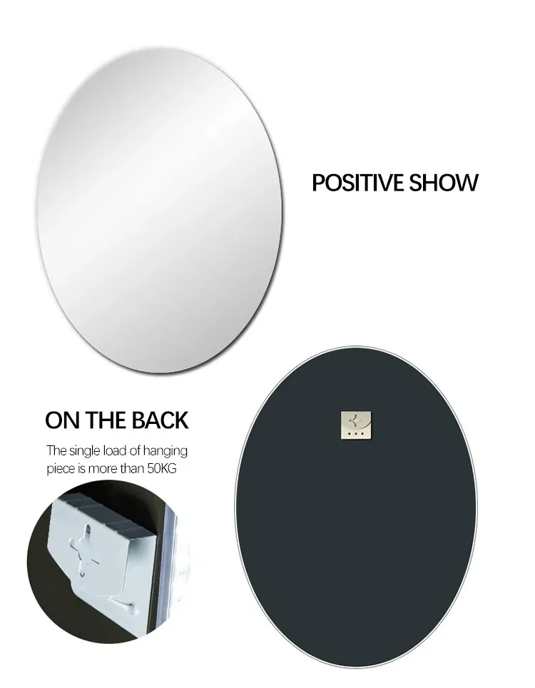Frameless Oval Wall-Mounted Bathroom Mirror