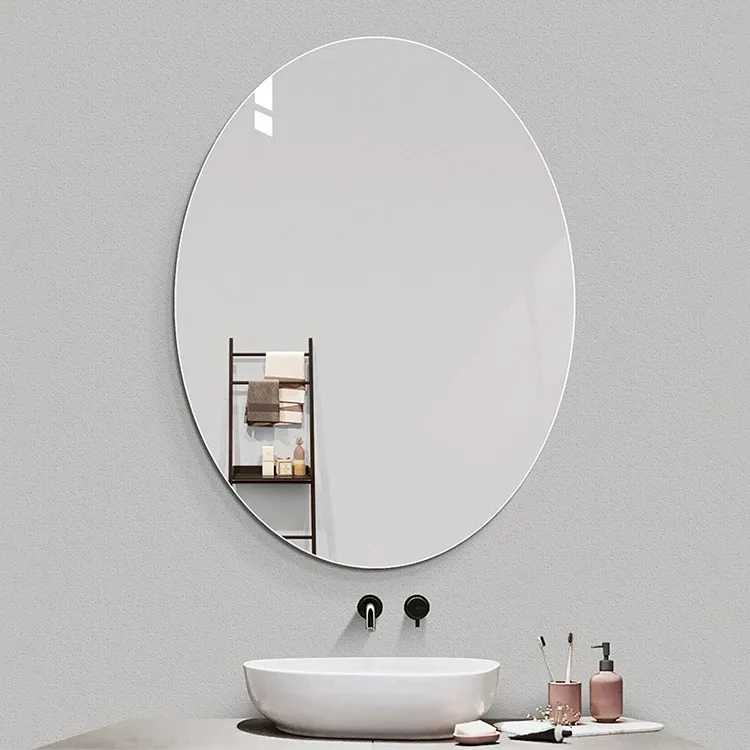 Frameless Oval Wall-Mounted Bathroom Mirror