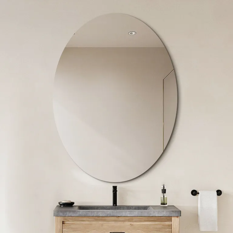 Frameless Oval Wall-Mounted Bathroom Mirror