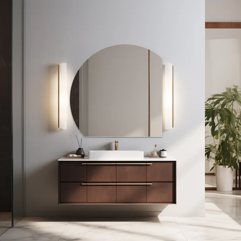 Irregular Left Arch Frameless Wall Mirror