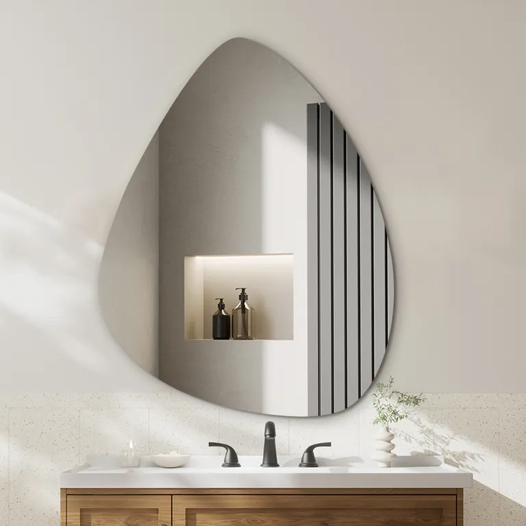 Irregular Teardrop Frameless Wall Mirror
