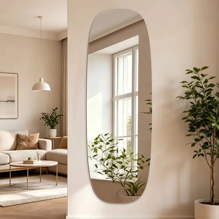Modern Elongated Oval Full Body Mirror