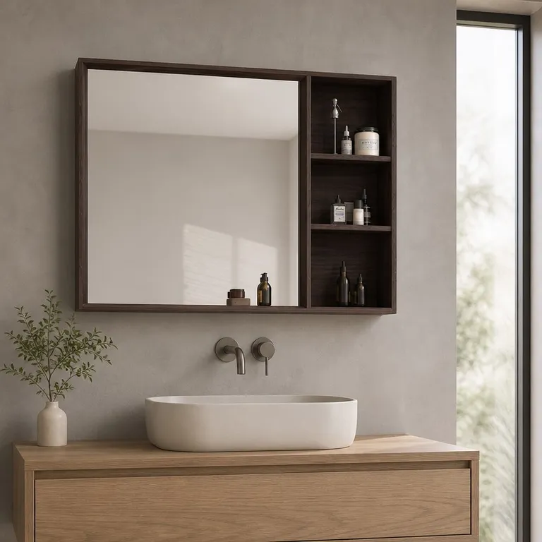 Modern G2012 Wooden Bathroom Mirror Cabinet