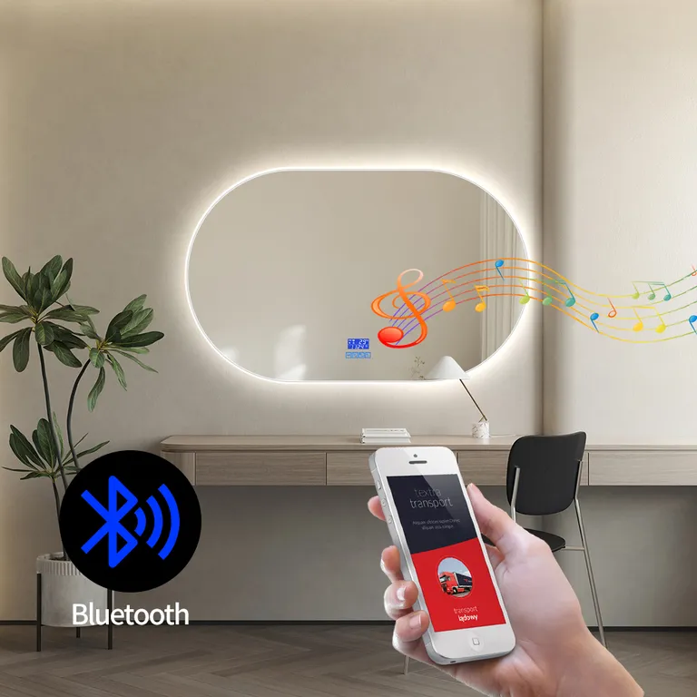 מראת LED אובלית עם מסגרת אקרילית