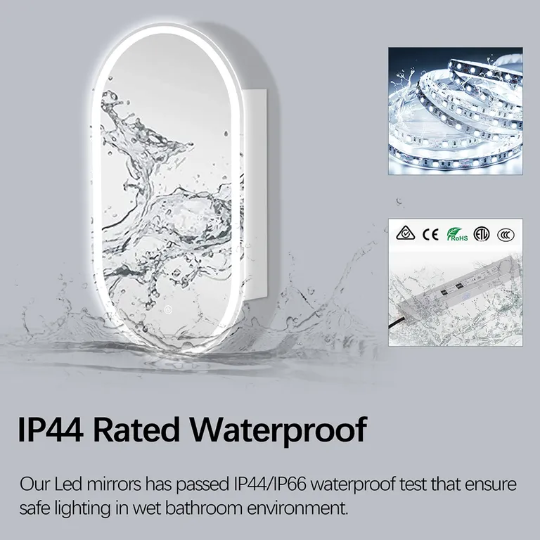 Oval Smart Front-Lit LED Bathroom Mirror Cabinet