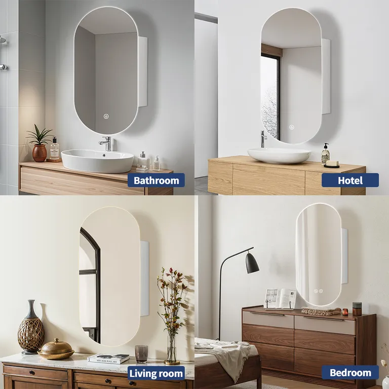 Oval Wall Mount Bathroom Mirror Cabinet