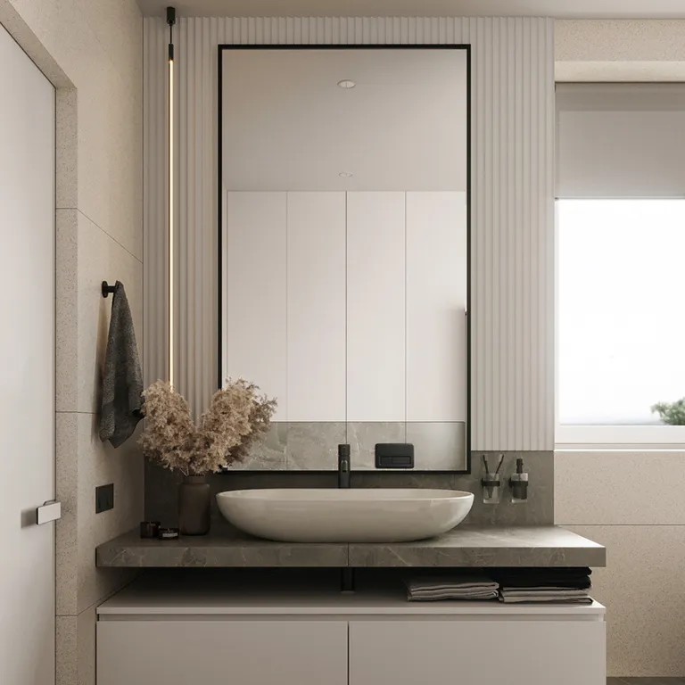 Slim Framed Bathroom Mirror